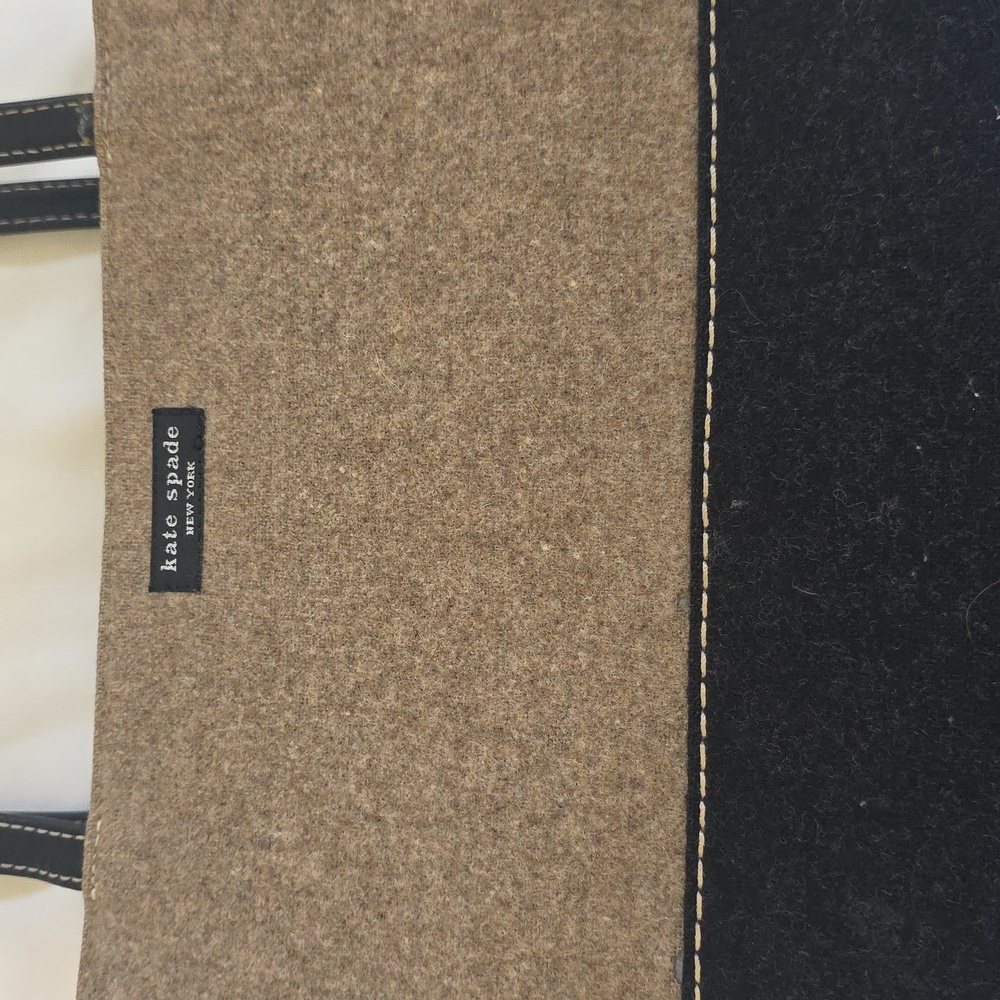 Vintage Two Tone brown Felt Or Wool Kate Spade Box Shaped Bag